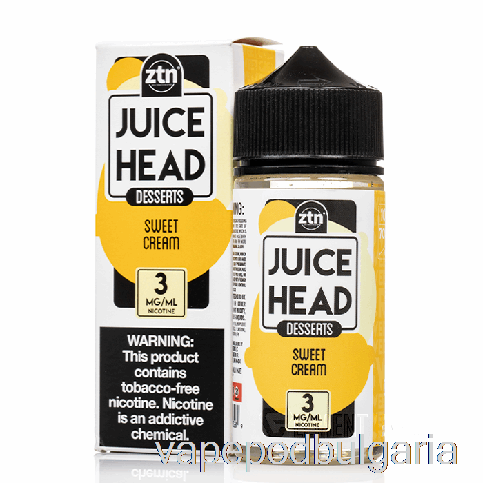 Vape 10000 Дръпки сладка сметана - Juice Head - 100ml 6mg